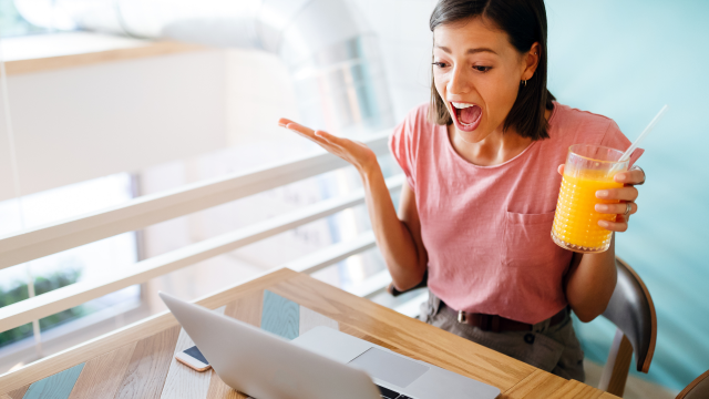 woman being shocked about tooth facts