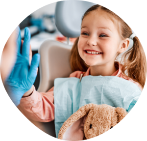 little girl visiting the dentist
