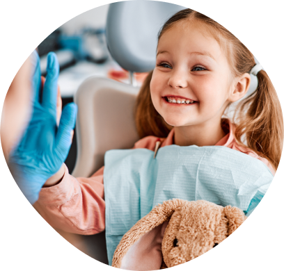 little girl visiting the dentist